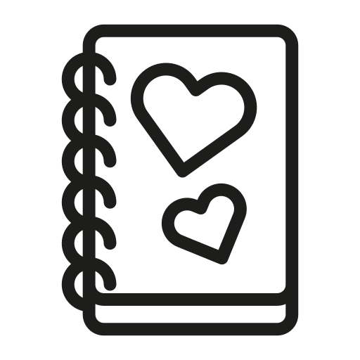 Write, memory, valentines day, valentines, diary, book, love icon